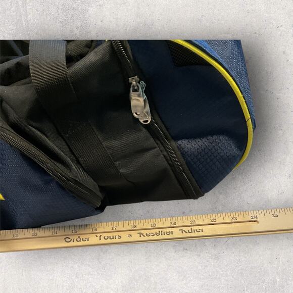 Adidas University of Michigan Wolverines Duffel Gym Bag Blue Yellow Logo Sports - Picture 11 of 12
